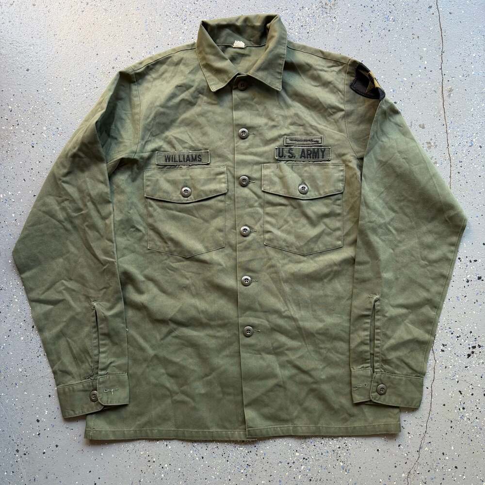 Vintage 1970s US Army OG-107 Fatigue Utility Shirt Vietnam War Uniform